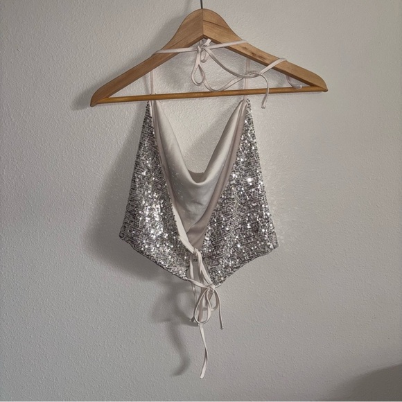 Wild Fable Silver Sequin Halter XS - Picture 3 of 5